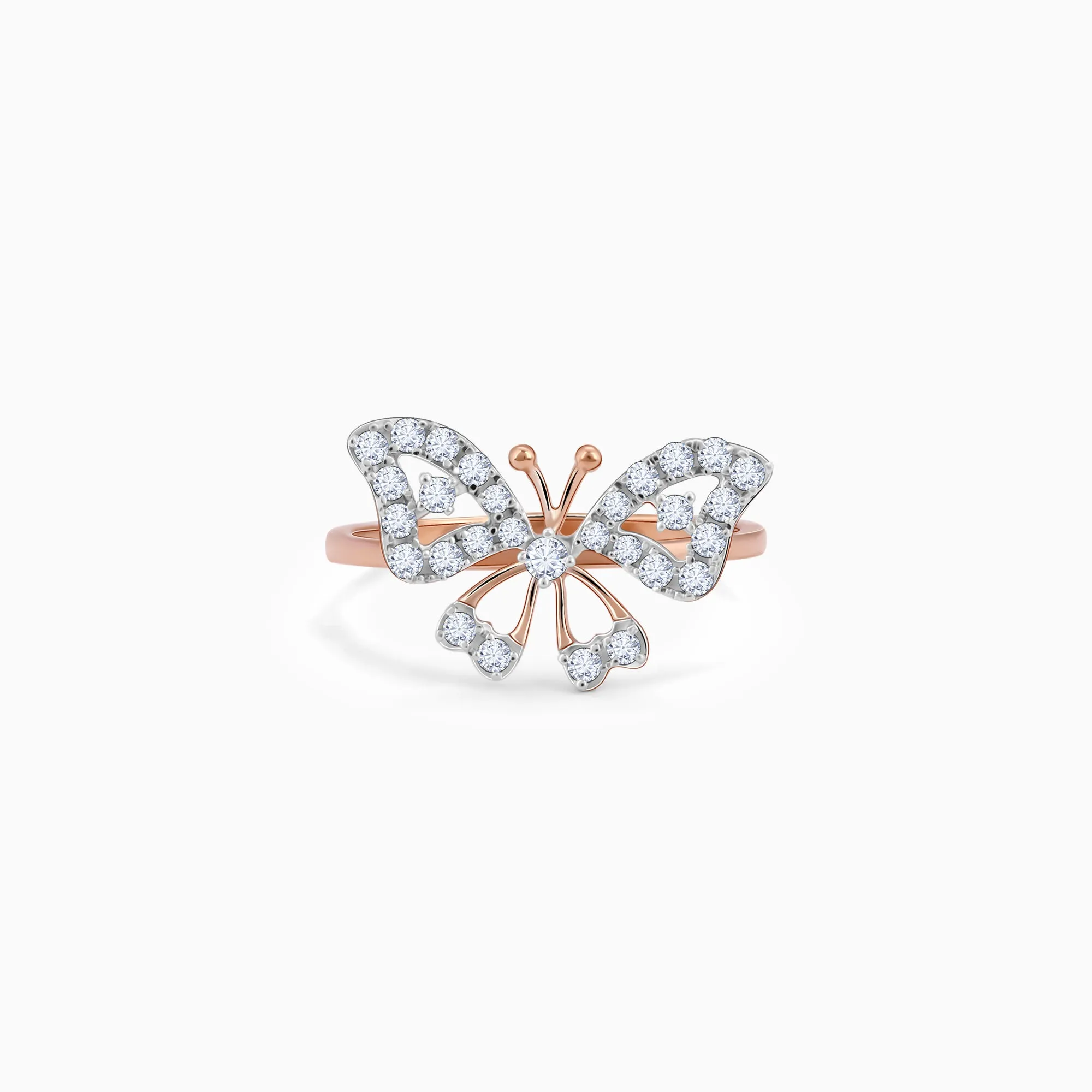 Rose Gold Butterfly Dreams Diamond Ring