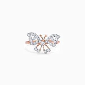 Rose Gold Butterfly Dreams Diamond Ring
