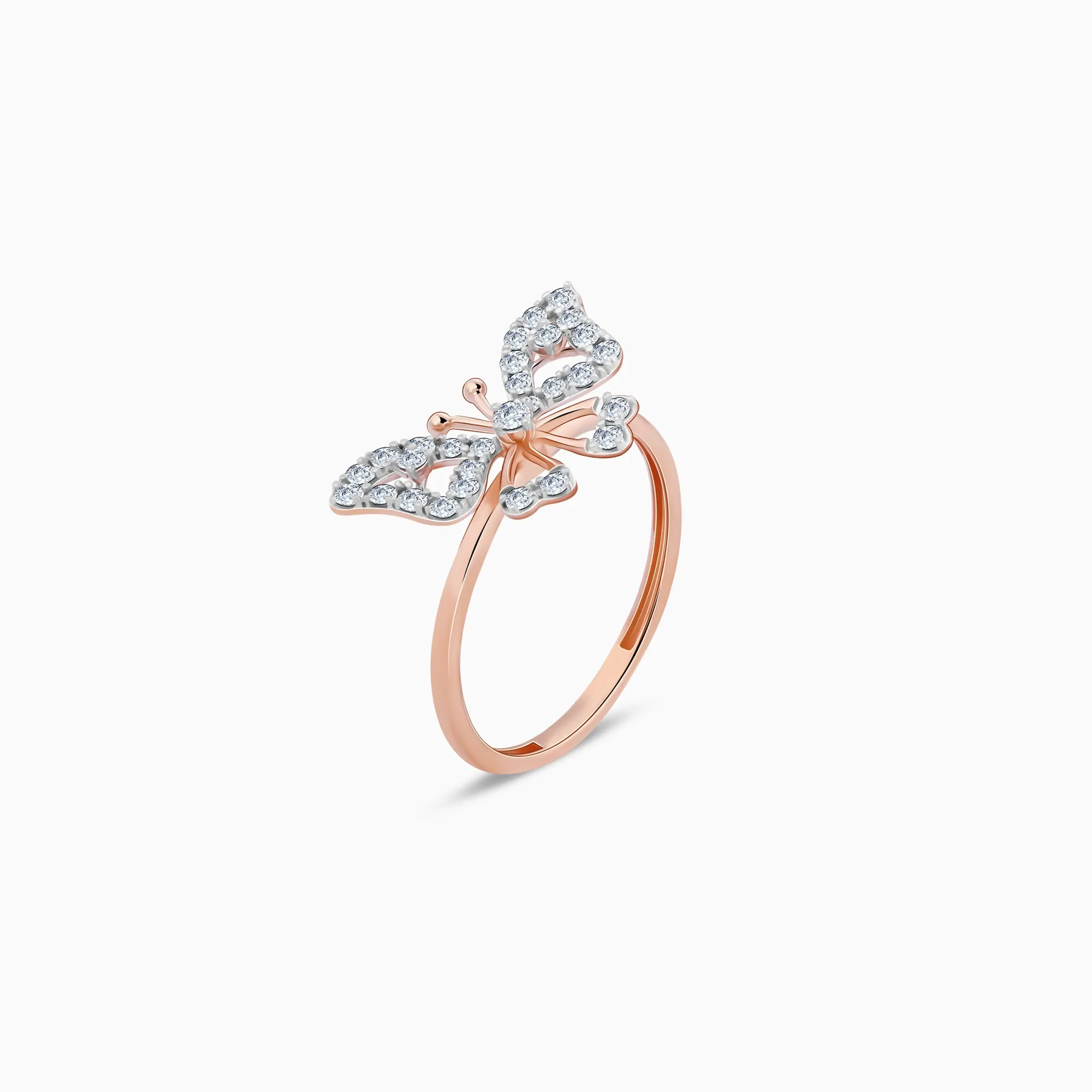 Rose Gold Butterfly Dreams Diamond Ring
