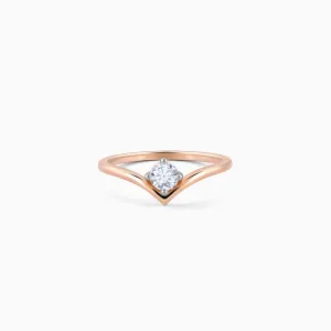 Rose Gold Opal Solitaire Diamond Ring