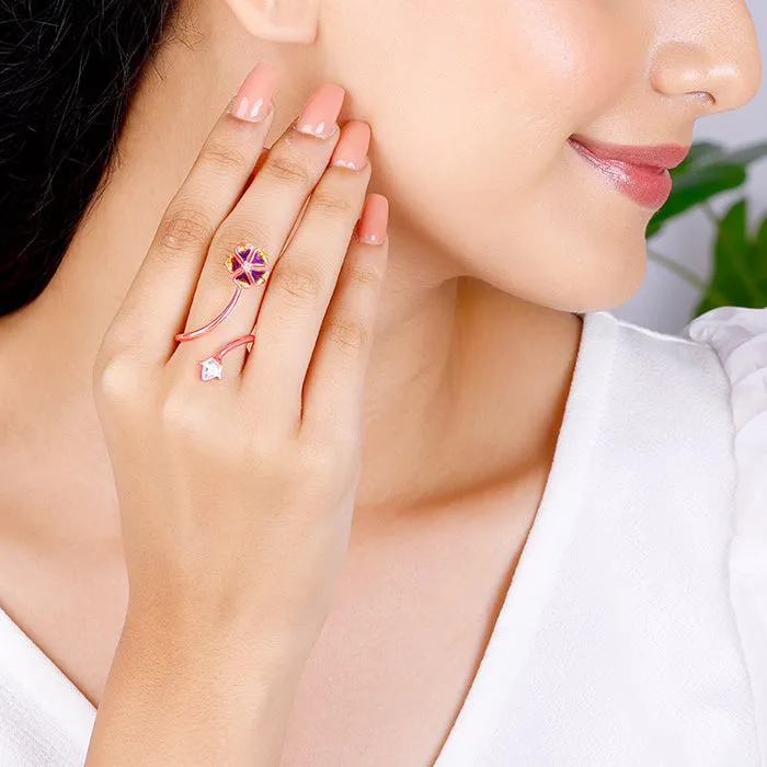 Rose Gold Rising Bell Mallow Ring