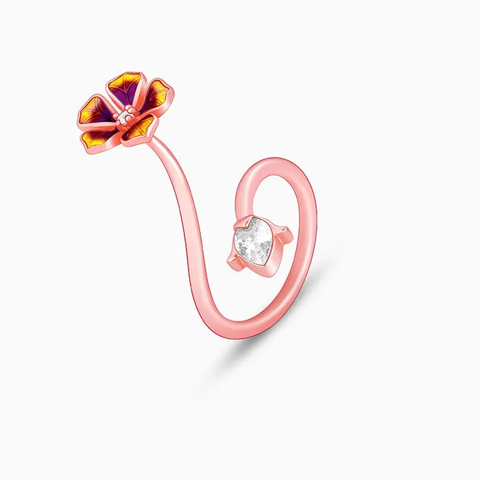 Rose Gold Rising Bell Mallow Ring