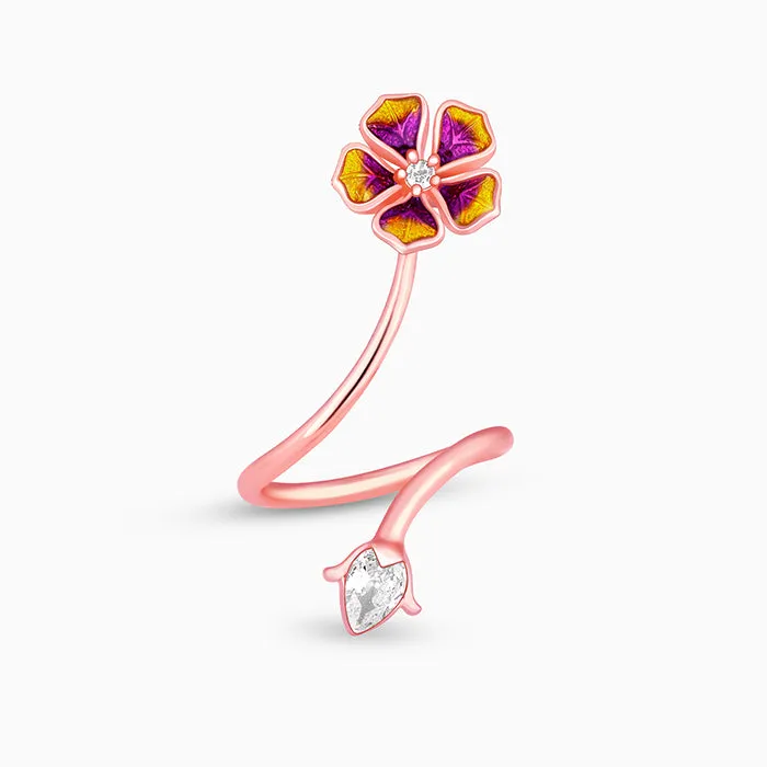 Rose Gold Rising Bell Mallow Ring