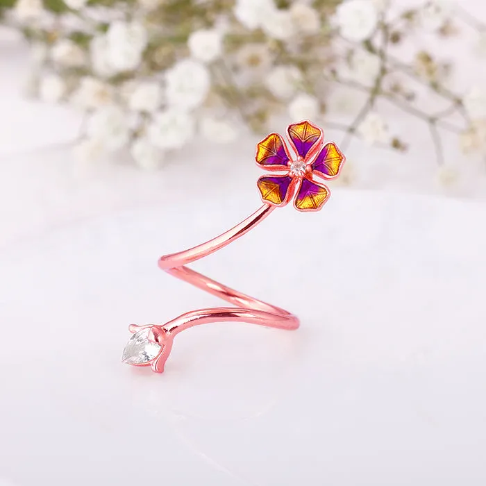 Rose Gold Rising Bell Mallow Ring