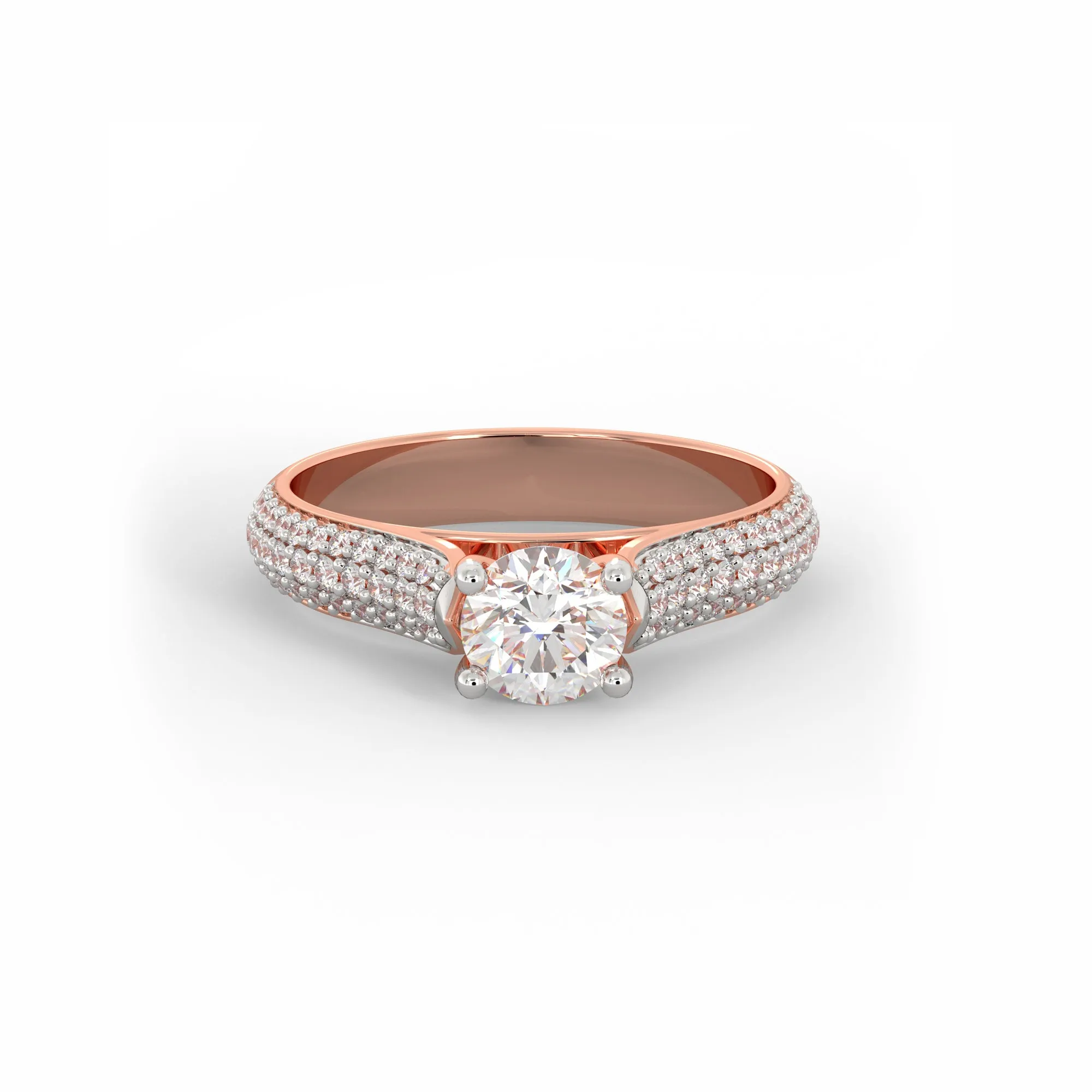 Rose Gold Solitaire Meraki Diamond Ring
