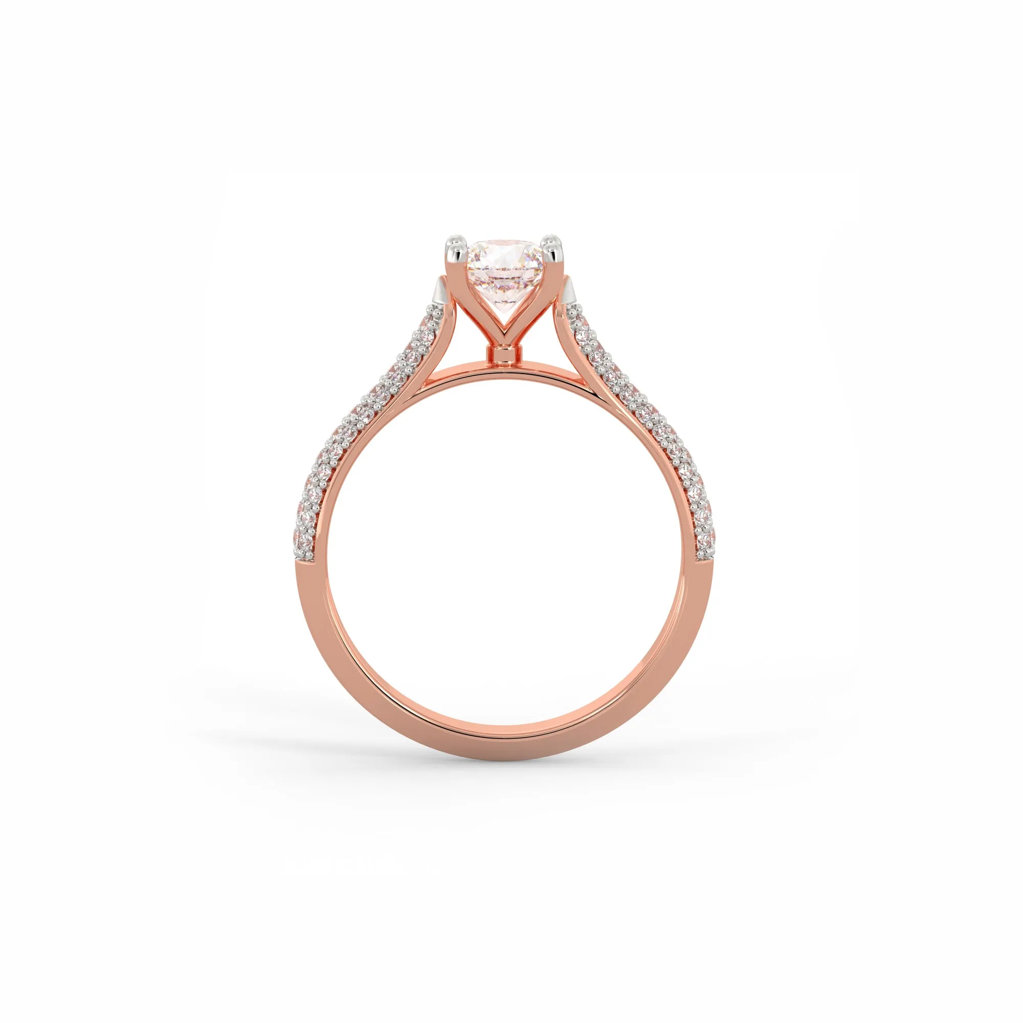 Rose Gold Solitaire Meraki Diamond Ring