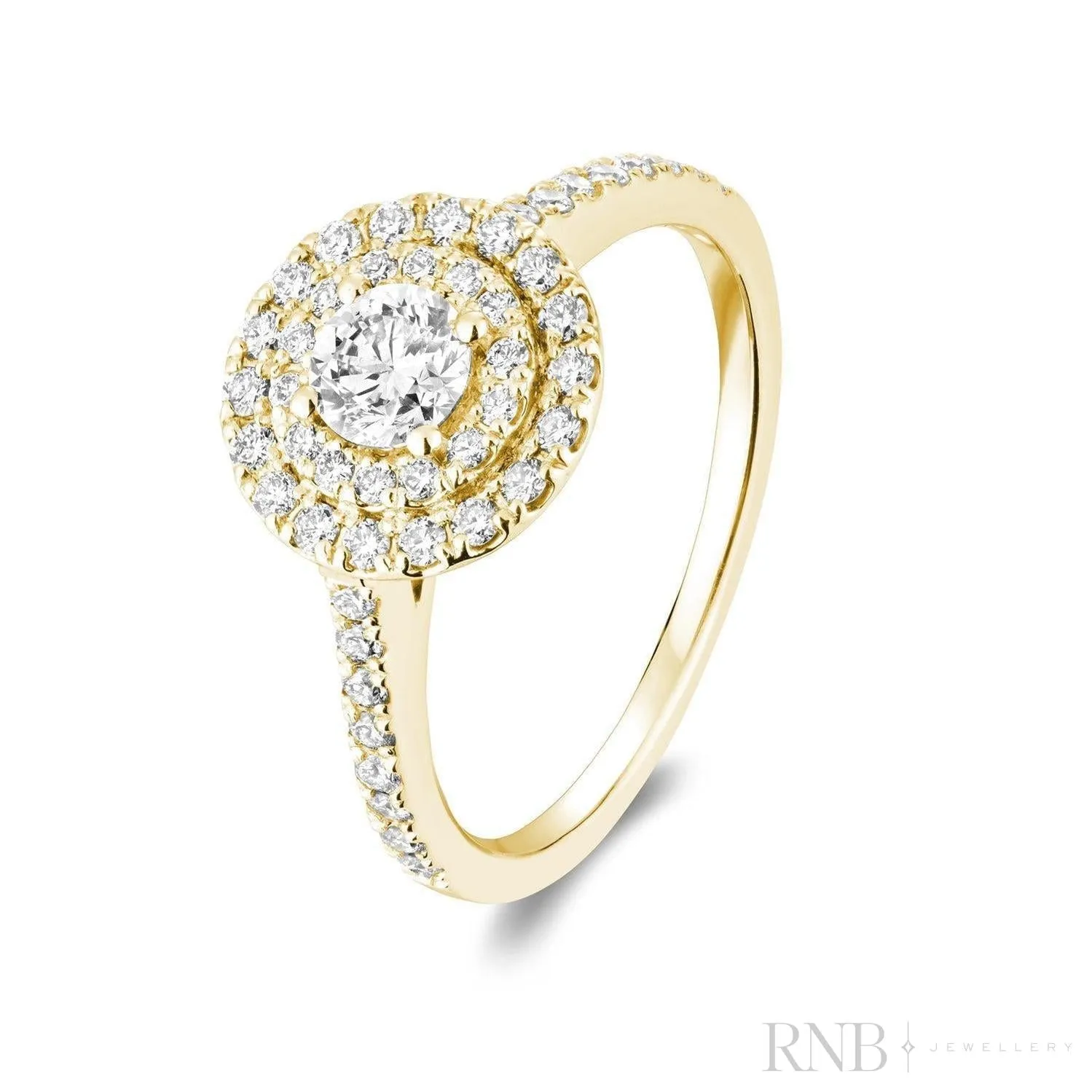 Round Double Halo Diamond Engagement Ring