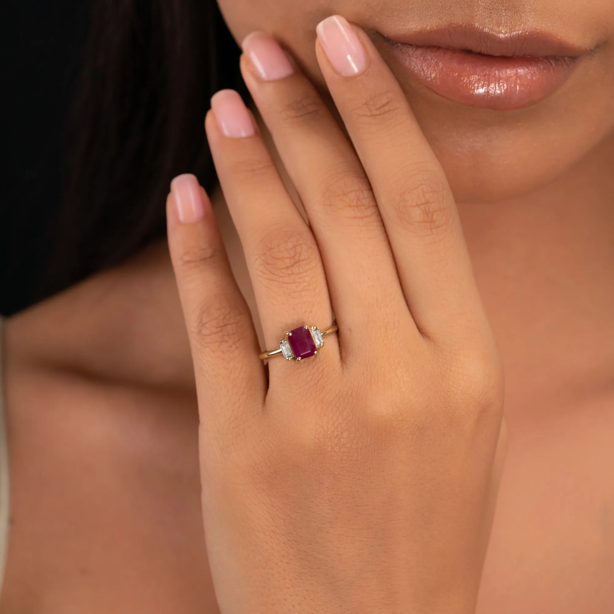 Ruby and Diamond Engagement Ring, Lauryn
