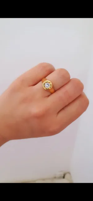Shiar Adjustable Solitaire Ring in 925 Sterling Silver