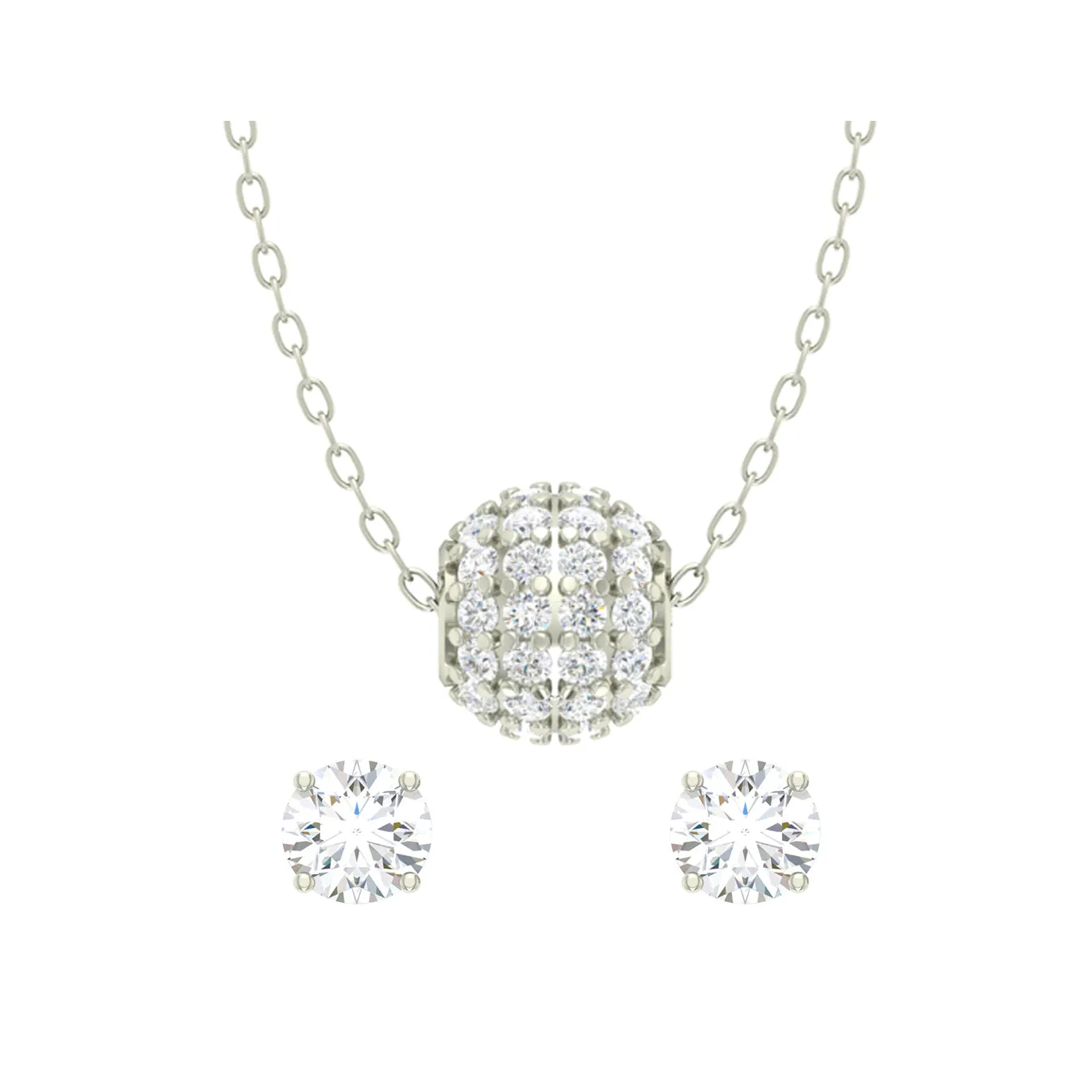 Silver Ball Jewellery Set