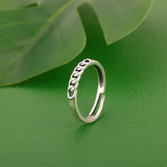 Silver Classic Chain Ring for Her