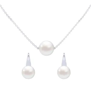 Silver Classic Pearl Jewellery Set