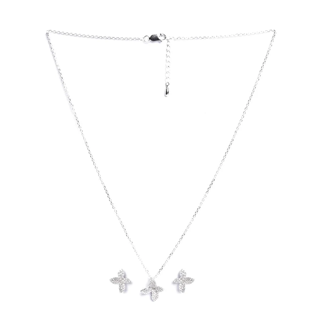 Silver Floral Jewellery Set