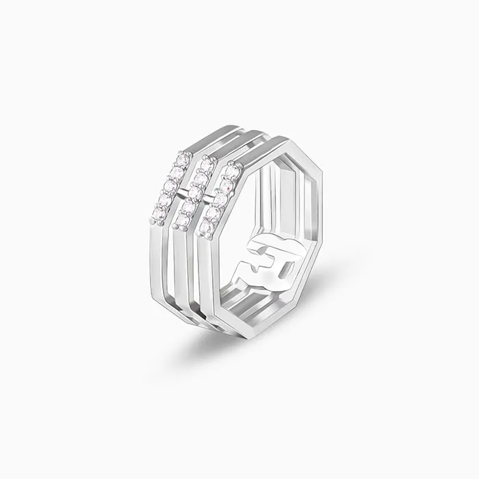 Silver Octagonal Elegance Ring
