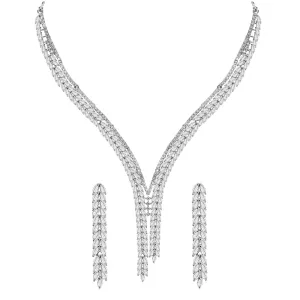 Silver Princess Necklace Jewellery Set