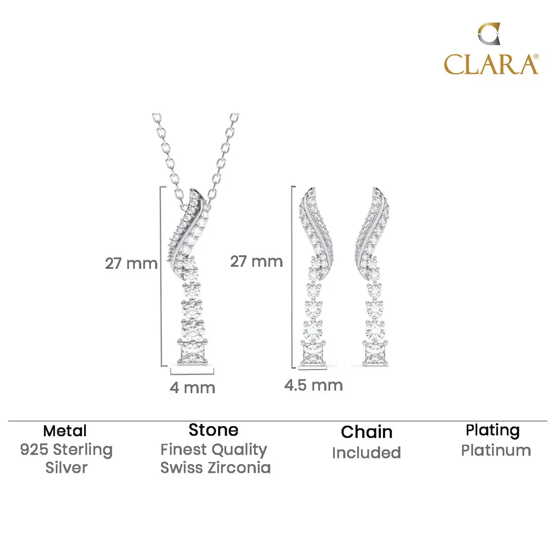 Silver Wave Jewellery Set