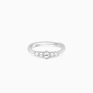 Silver Zircon Shine Squad Ring