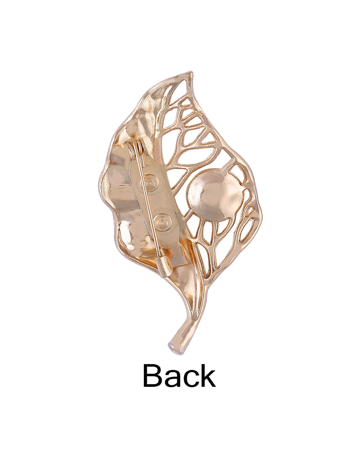 Simply Pretty Golden Leaf with Pearl Brooch