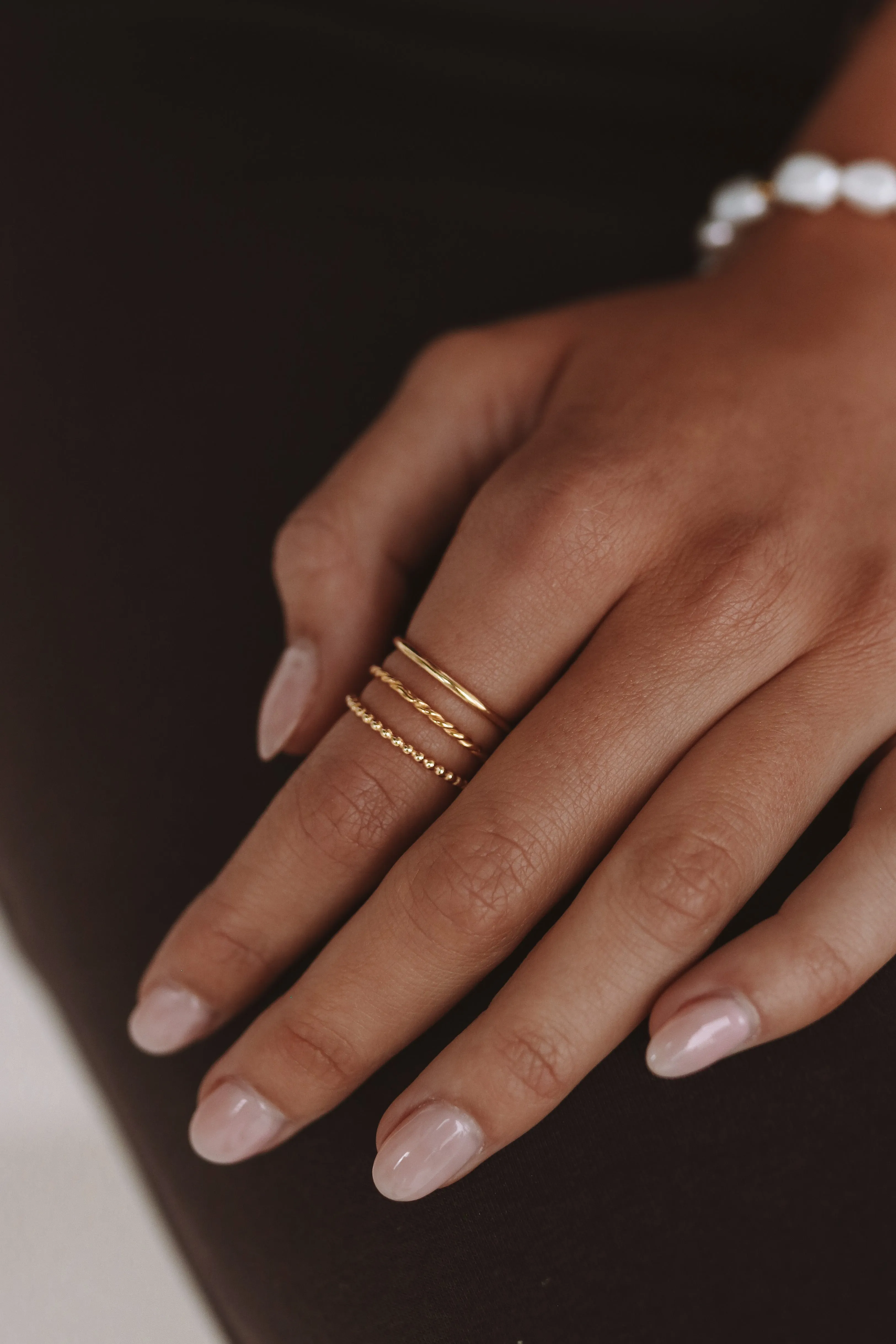 Sofia - Stainless Steel Fine Stack Rings