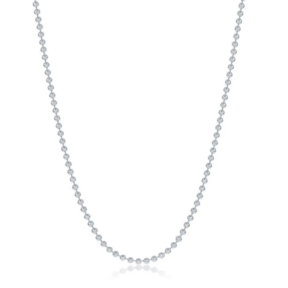 Sterling Silver 1.9mm Bead Chain, 20"
