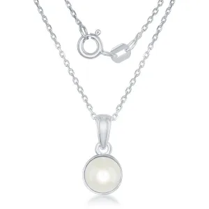 Sterling Silver June Pearl Pendant Chain