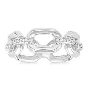 Sterling Silver Open Diamond Ring