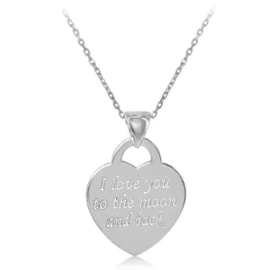 Sterling Silver "I Love You To The Moon and Back" Pendant Chain