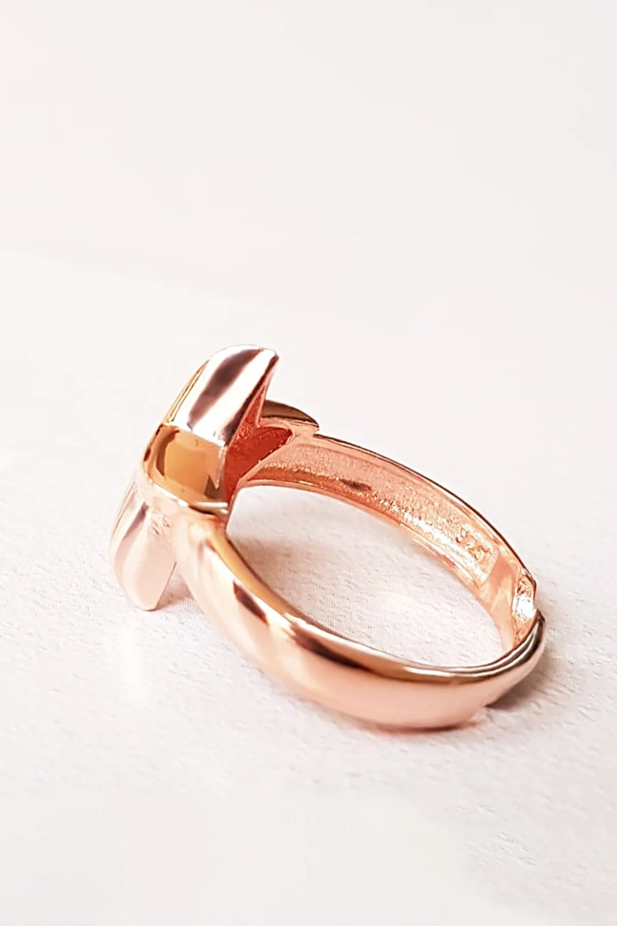 Sterling Silver Rose Gold Plated Star Ring