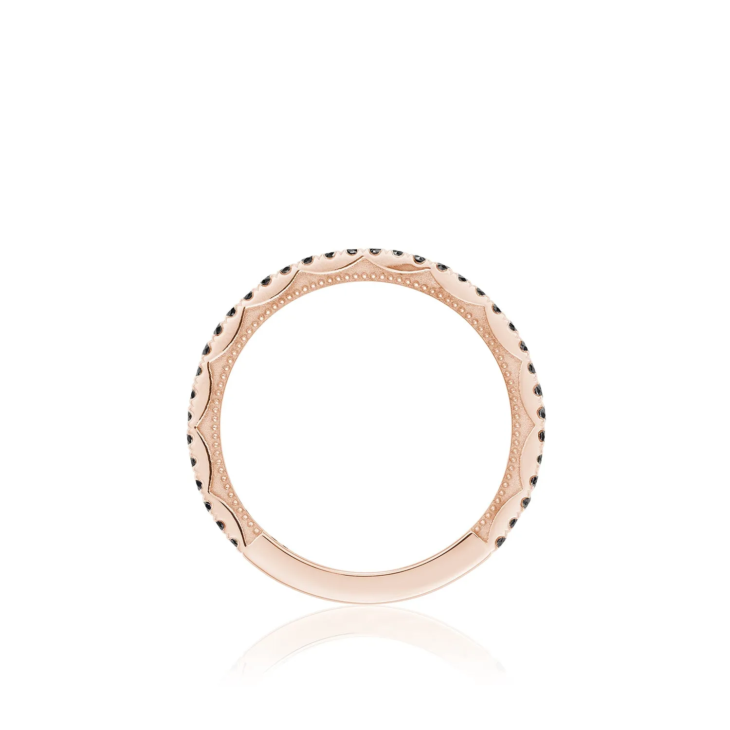 Tacori Sculpted Crescent Round Bezel Droplet Wedding Band with Black Diamond