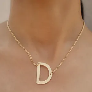 TFC Letter D Gold Plated Pendant Necklace