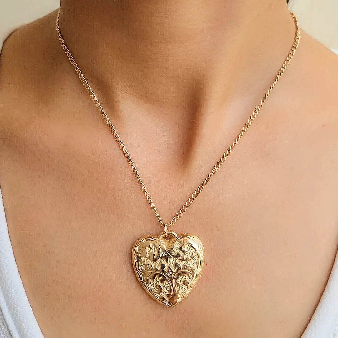TFC Luxury Heart Gold Plated Pendant Necklace