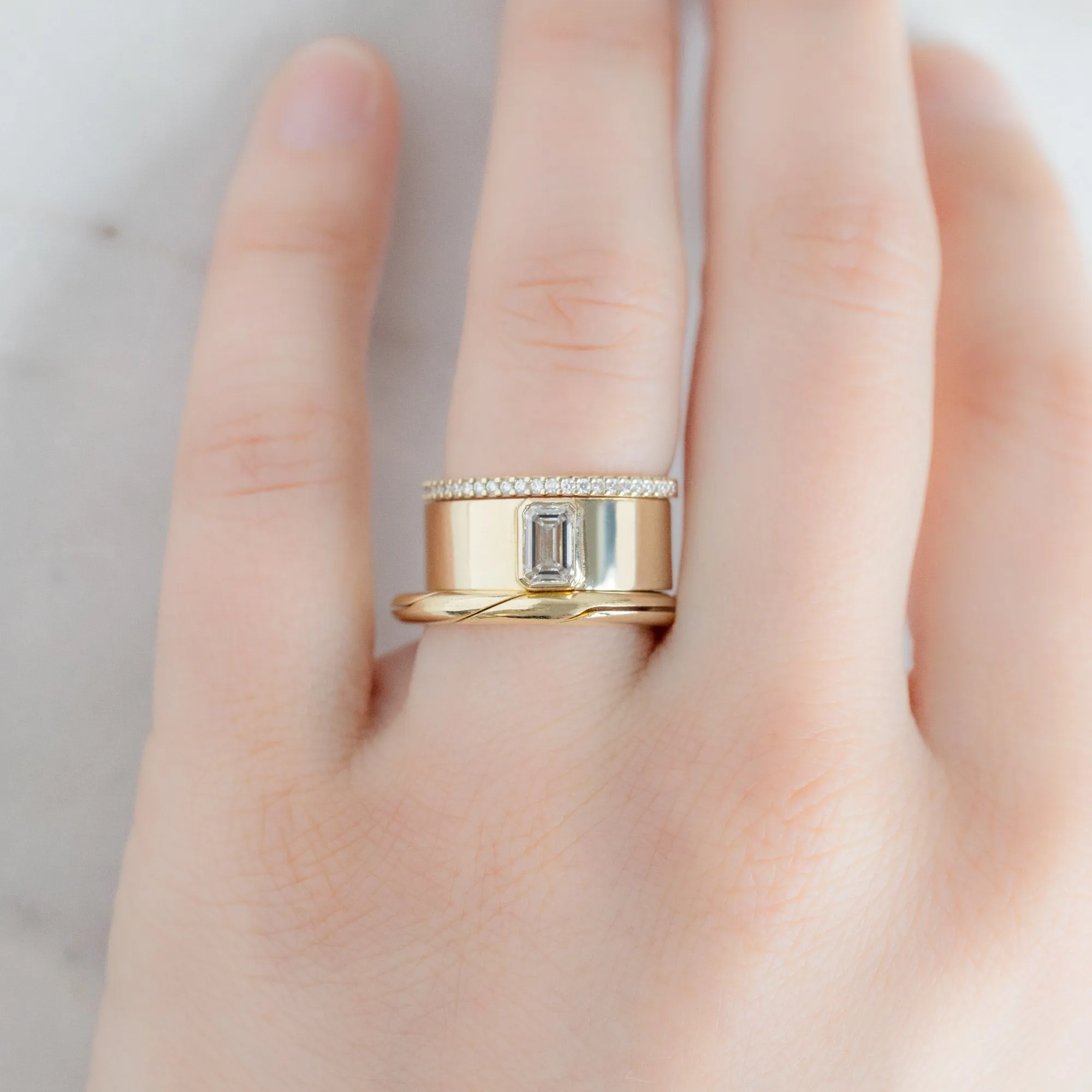 The Love Story Ring with a Black Diamond | Yellow Gold