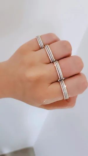 Thin 925 Sterling Silver Tennis Eternity Ring