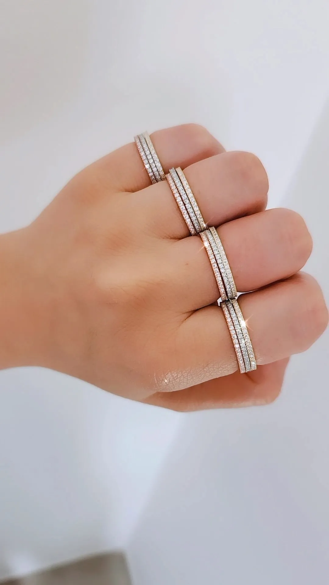 Thin 925 Sterling Silver Tennis Eternity Ring