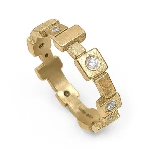 Todd Reed Brilliant Cut White Diamond Golden Blocks Band Ring
