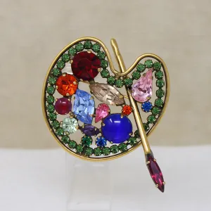 Vibrant Artist's Palette Brooch by Weiss