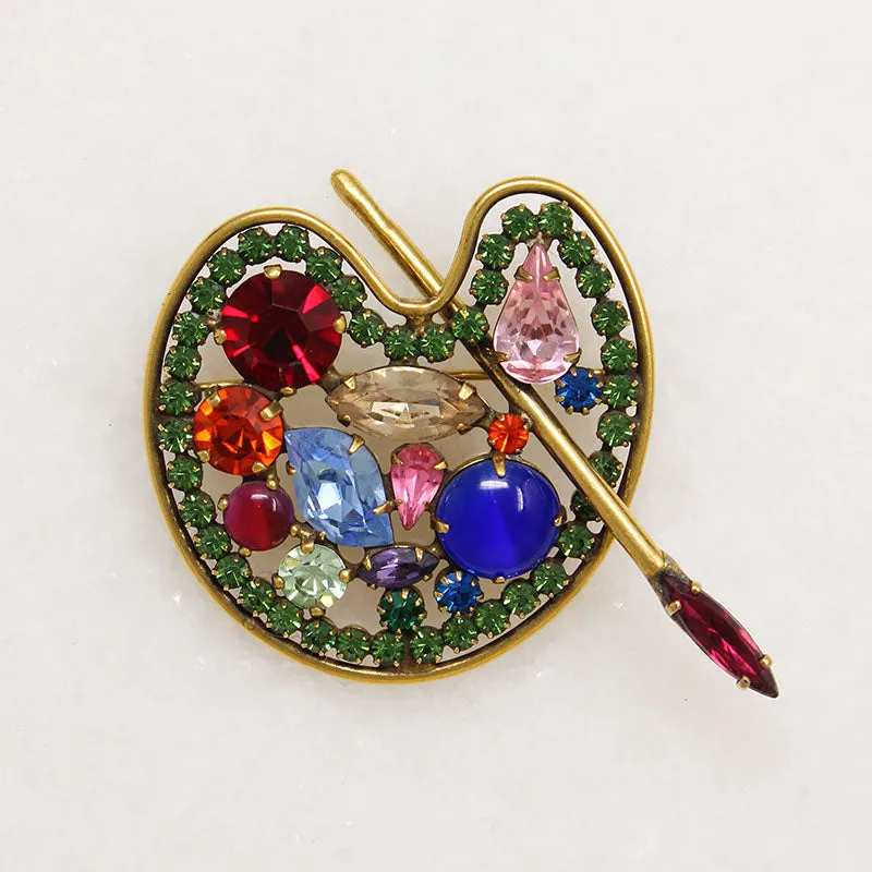 Vibrant Artist's Palette Brooch by Weiss