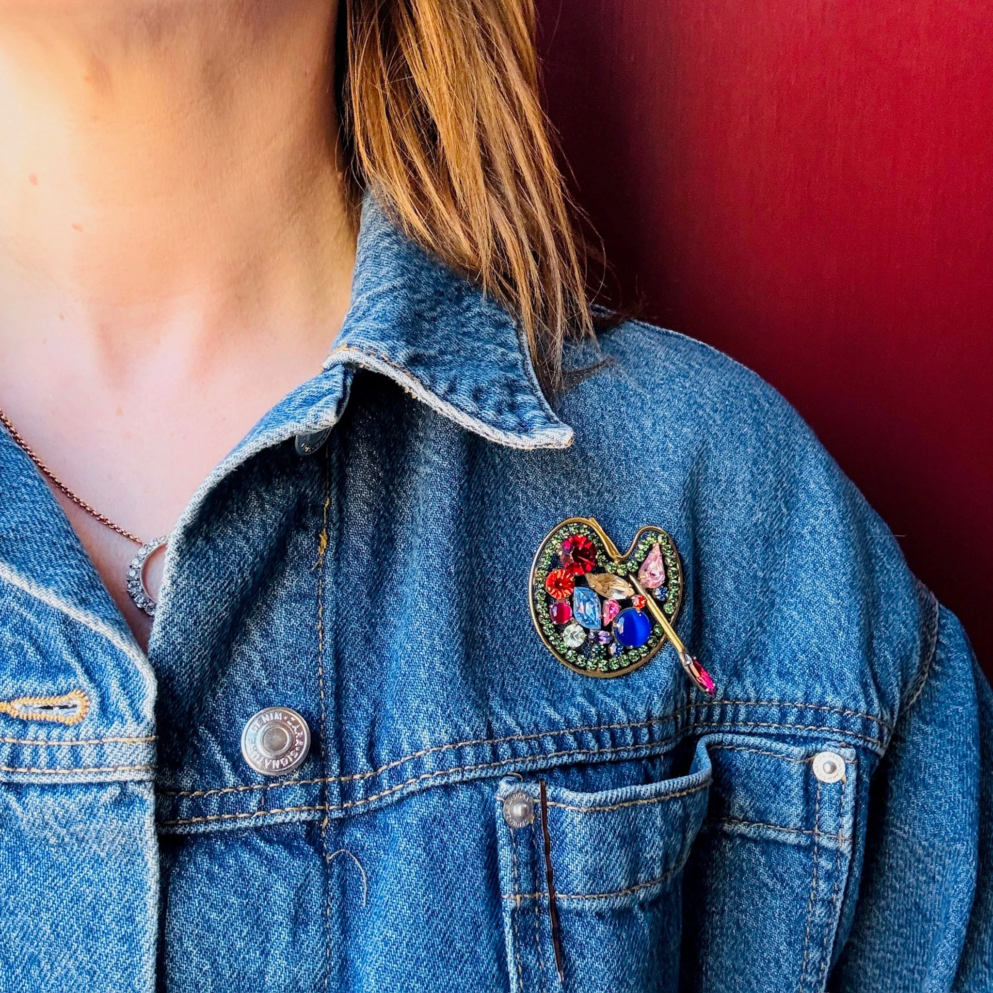 Vibrant Artist's Palette Brooch by Weiss
