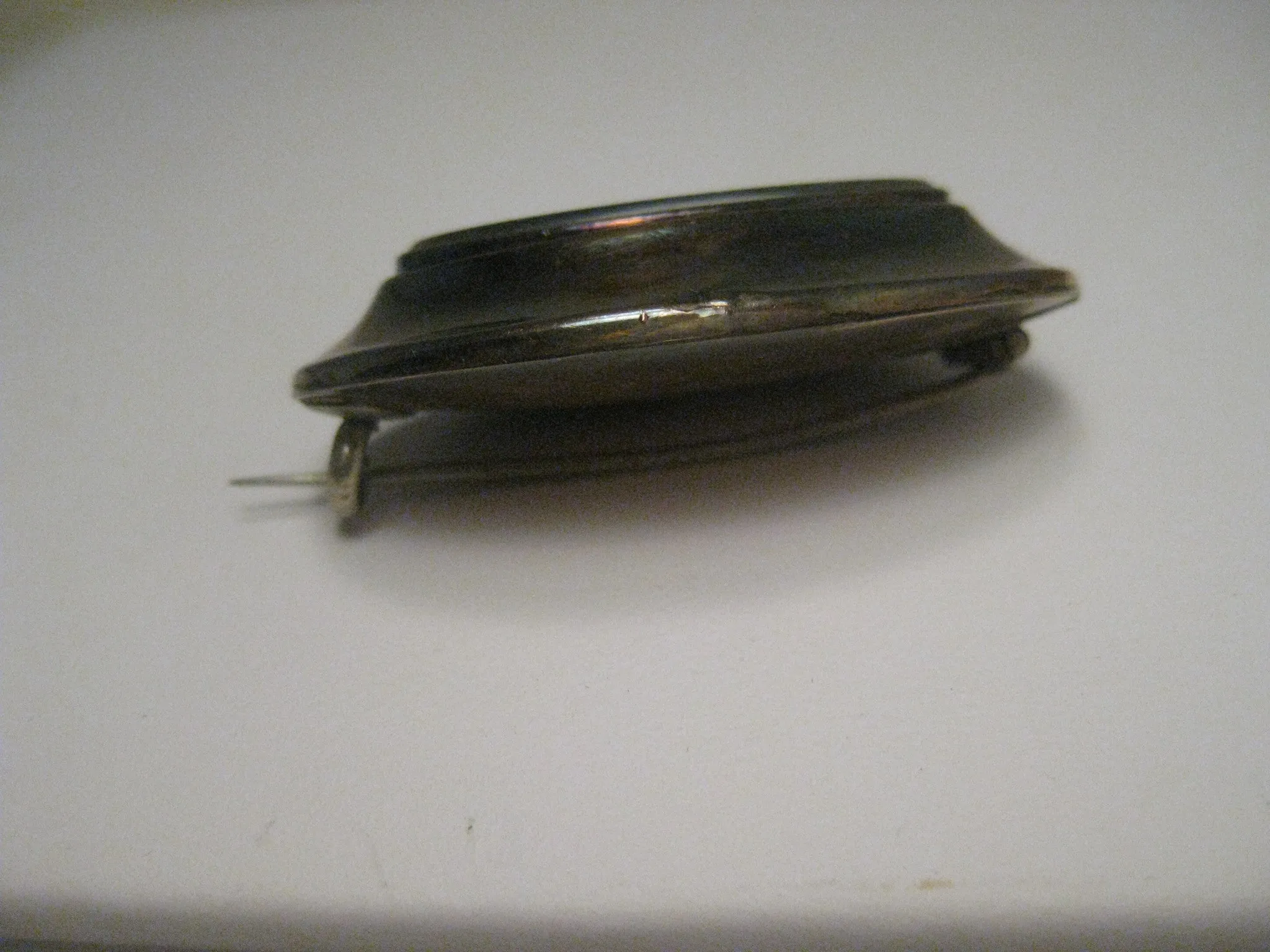 Vintage 1800's Victorian Woven Hair Mourning Brooch, 14kt Gold and 10kt White G.F.