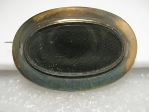 Vintage 1800's Victorian Woven Hair Mourning Brooch, 14kt Gold and 10kt White G.F.