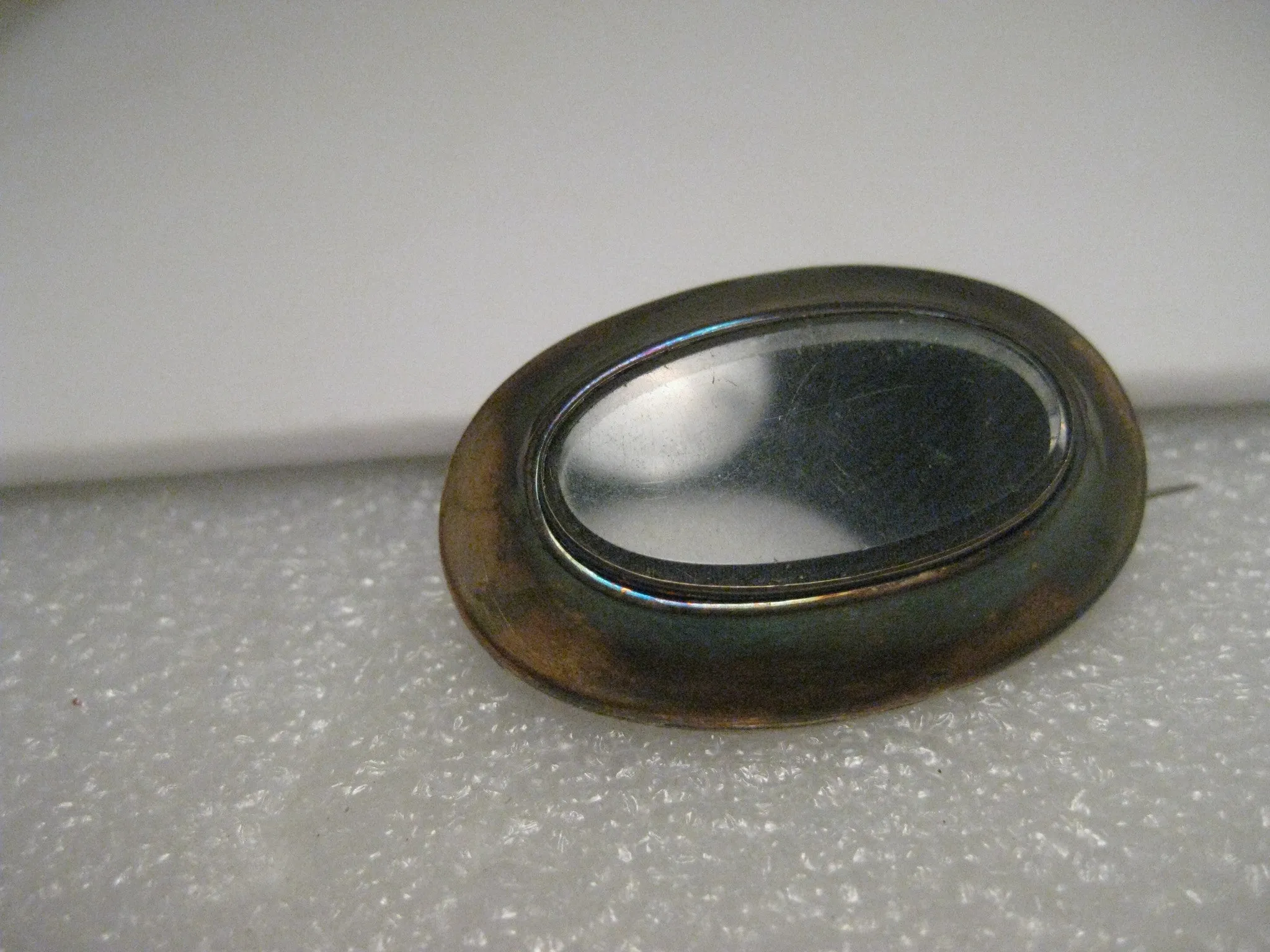 Vintage 1800's Victorian Woven Hair Mourning Brooch, 14kt Gold and 10kt White G.F.