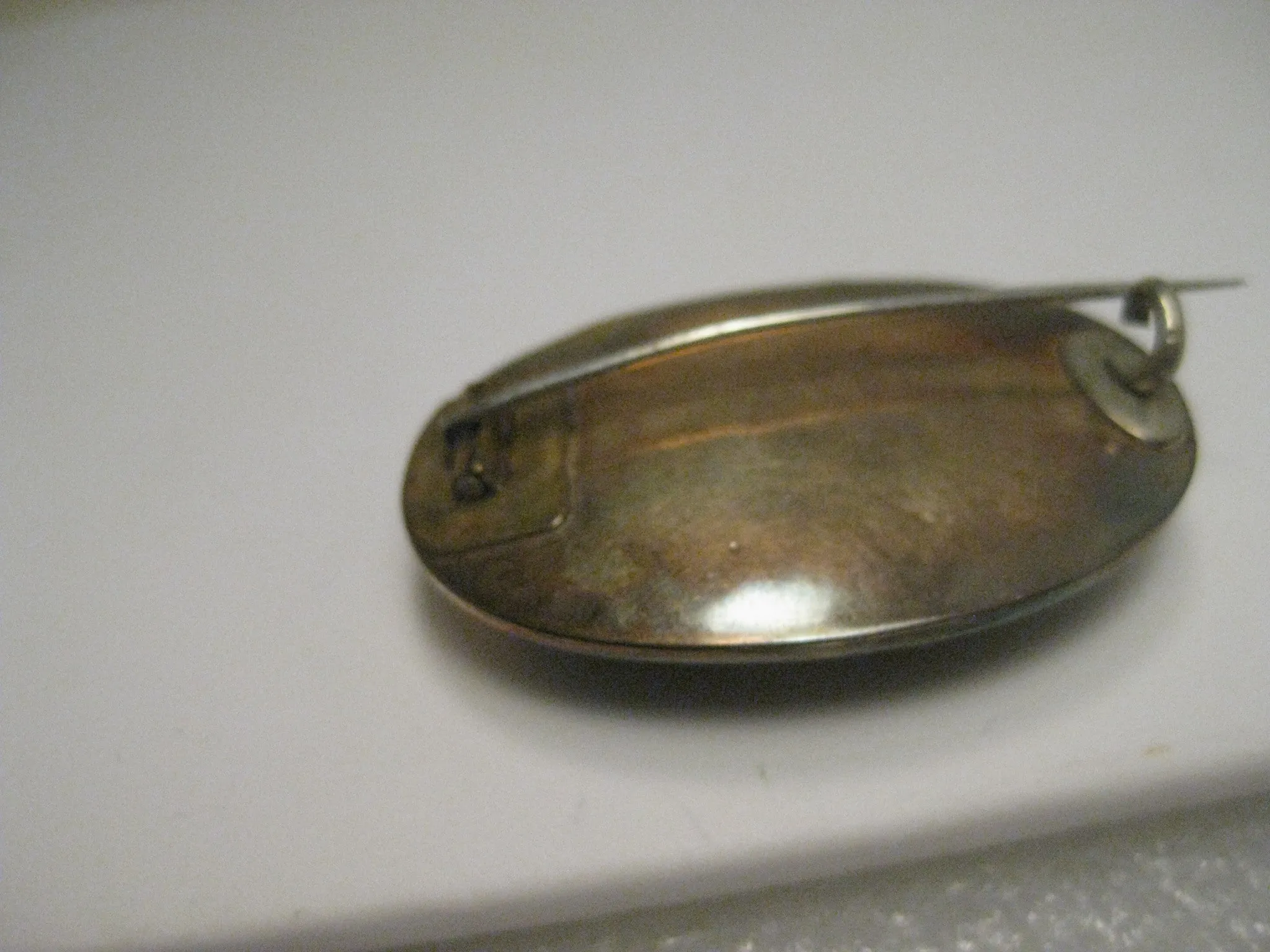 Vintage 1800's Victorian Woven Hair Mourning Brooch, 14kt Gold and 10kt White G.F.