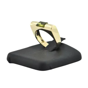 Vintage 18K Yellow Gold Peridot Bar Ring