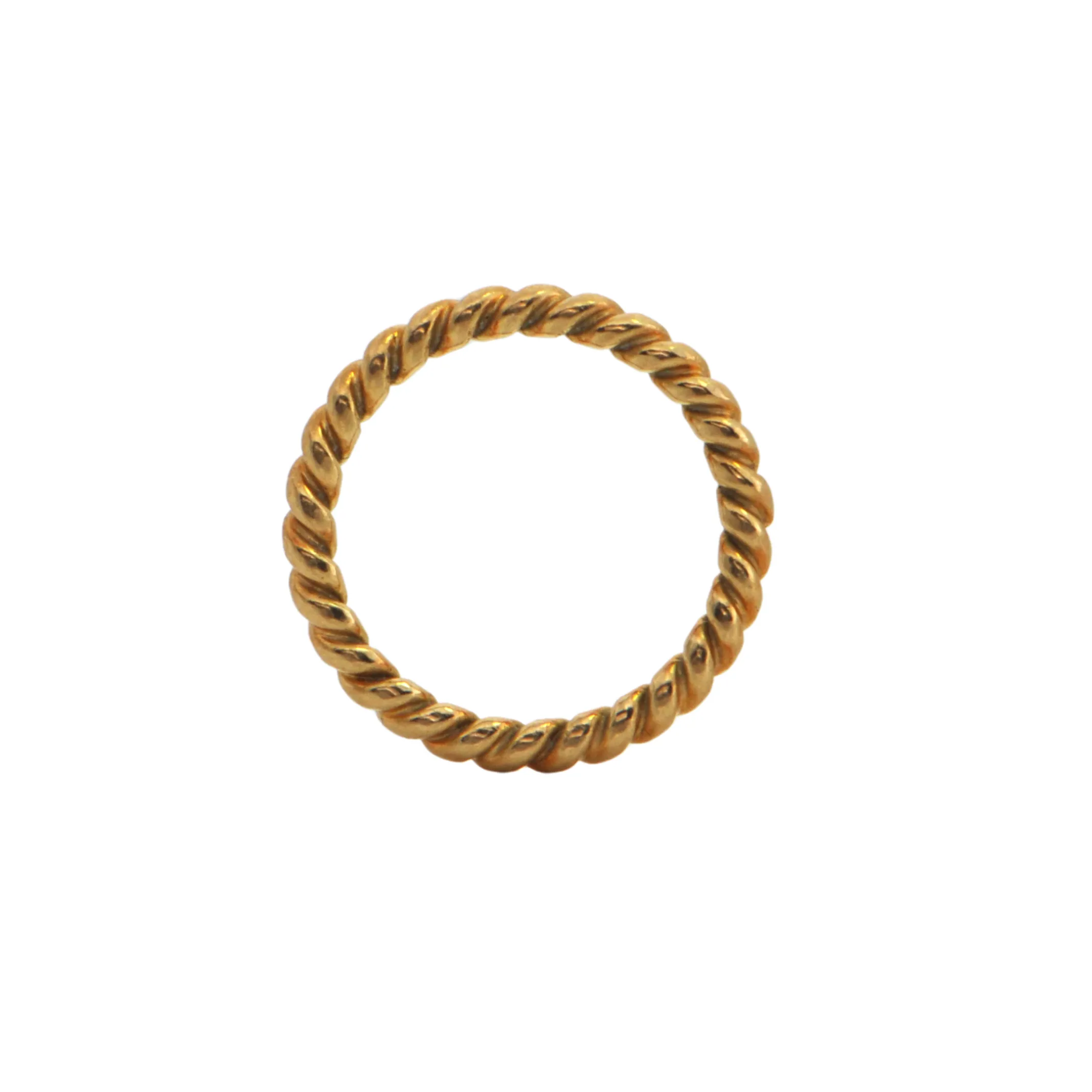 Vintage 18k Yellow Gold Twisted Cable  Band Ring