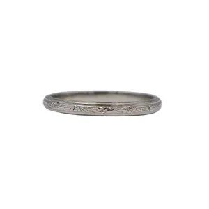 Vintage Birks 18K White Gold Band