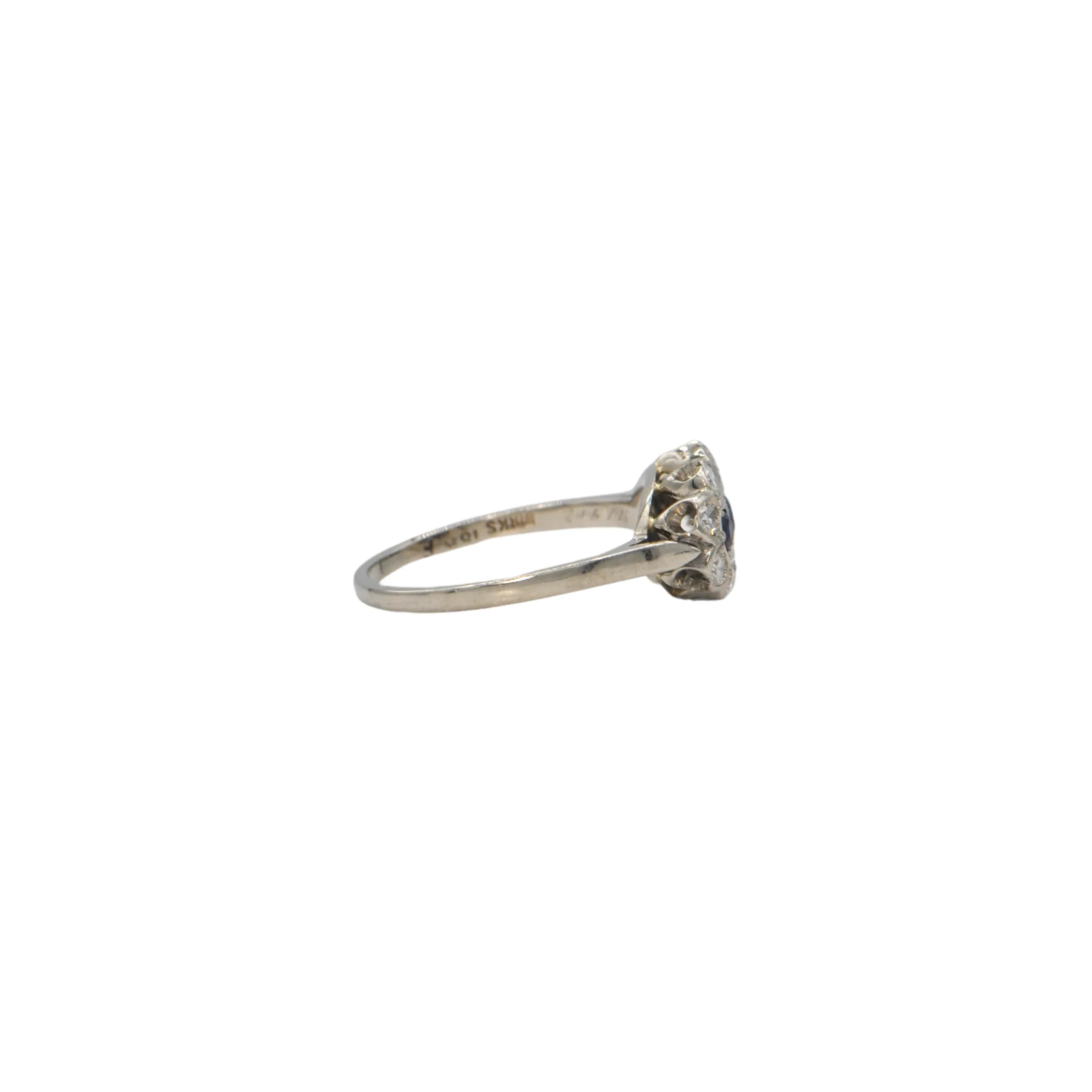 Vintage Birks Sapphire and Diamond 18K Gold Ring