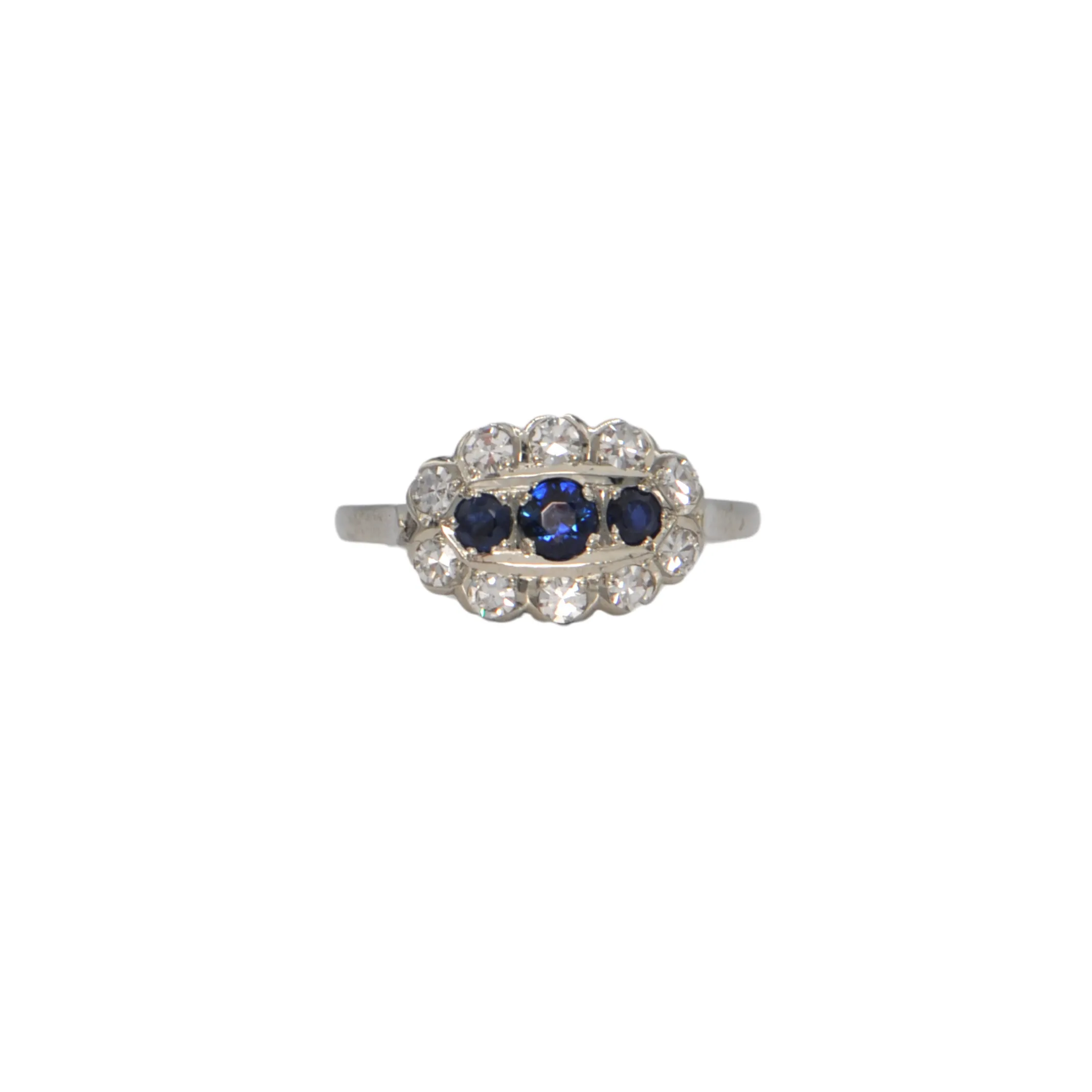 Vintage Birks Sapphire and Diamond 18K Gold Ring