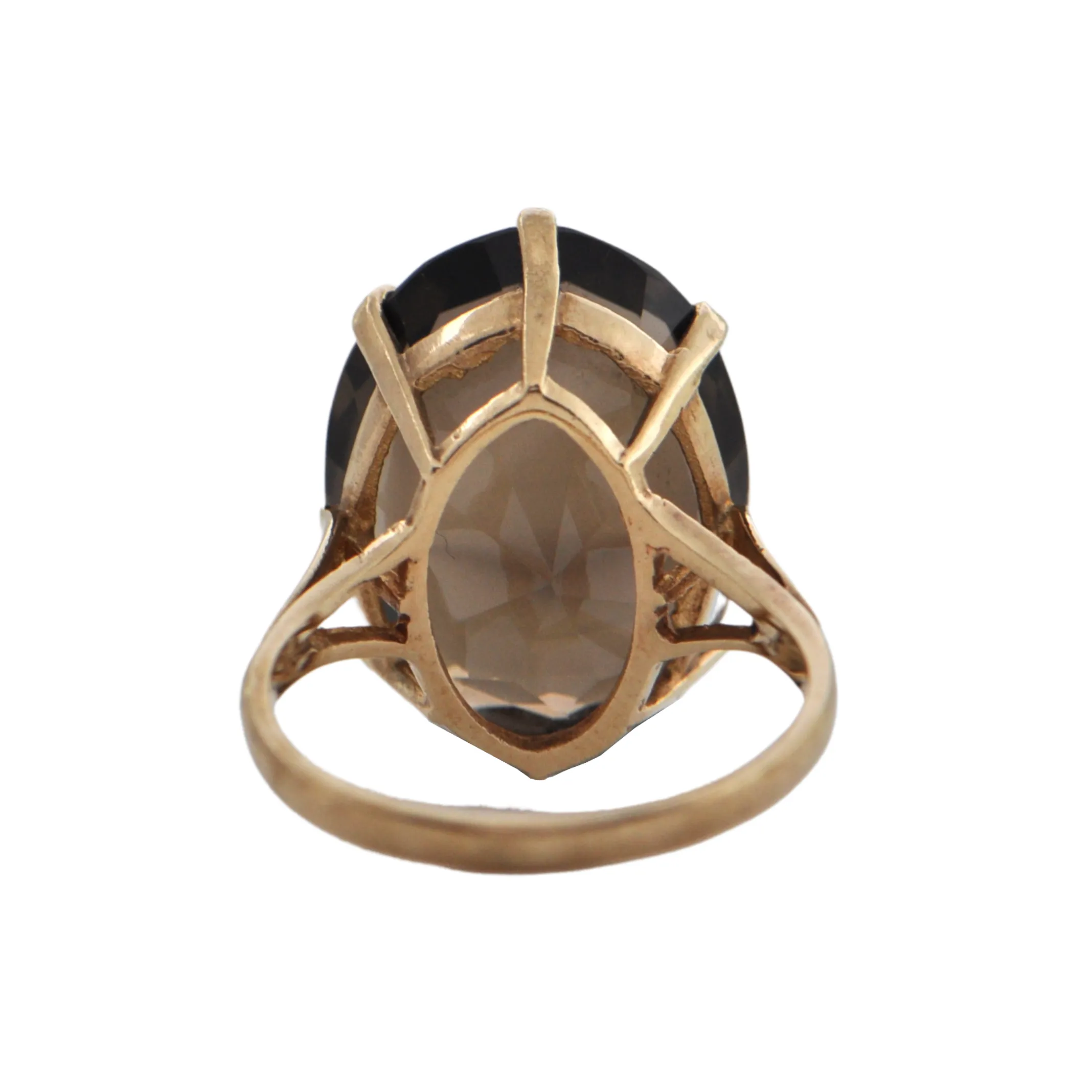 Vintage English 9K Yellow Gold 18ct Smoky Quartz