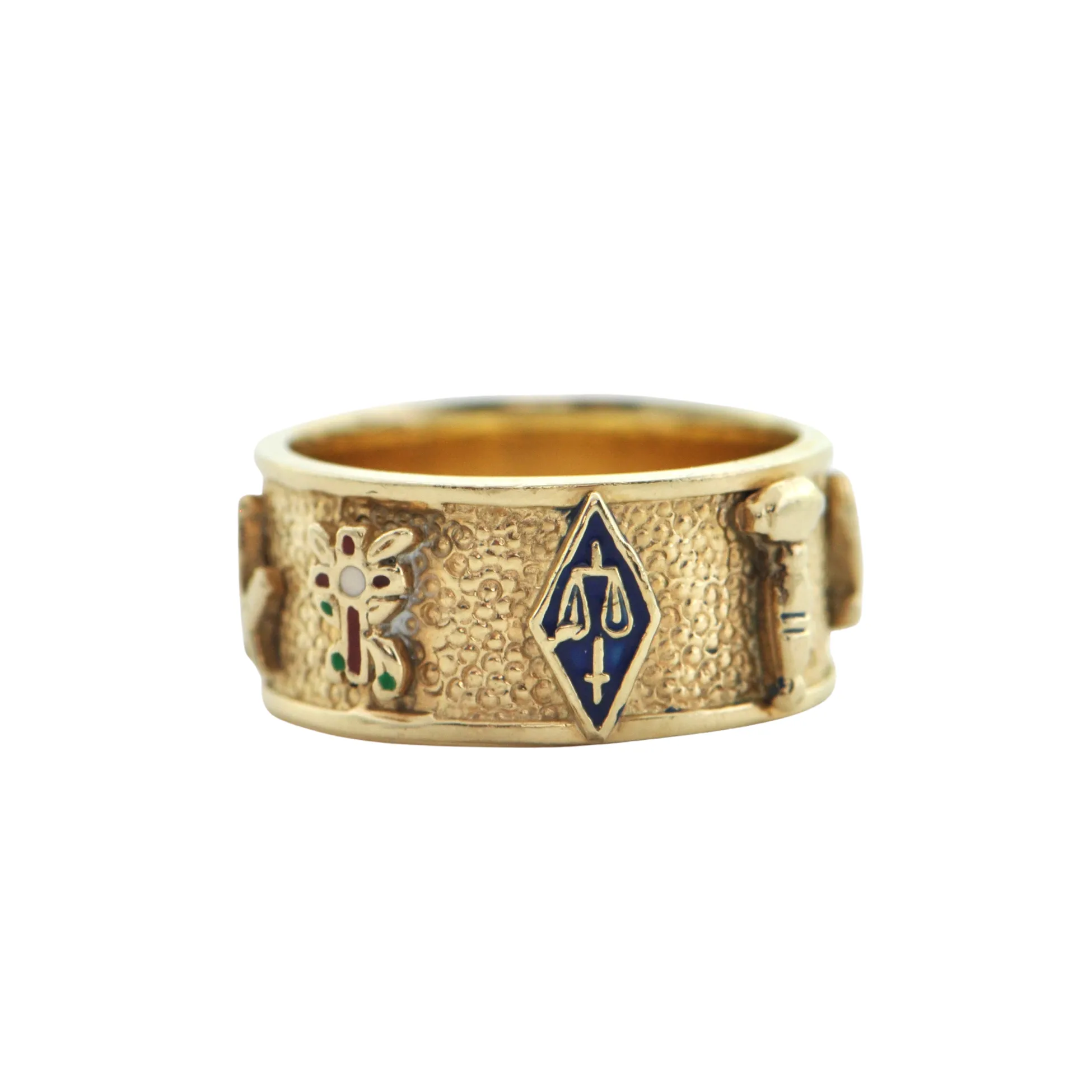 Vintage Masonic 14K Yellow Gold Ring