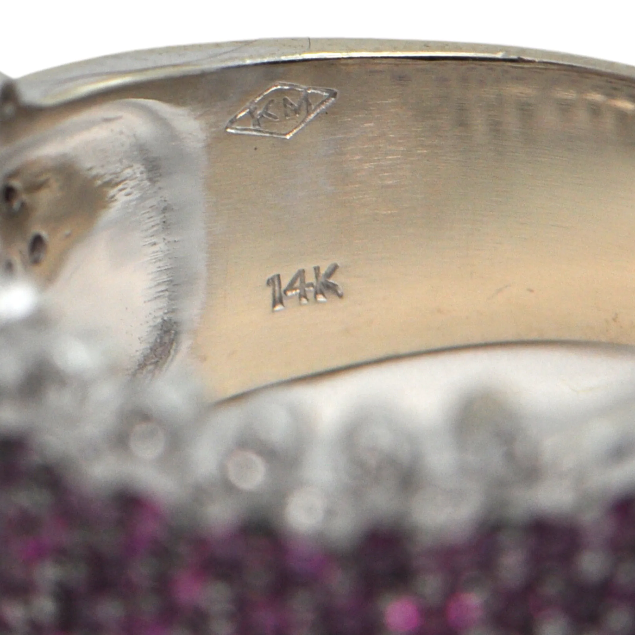 Vintage Pink Sapphire and Diamond 14K Gold Ring